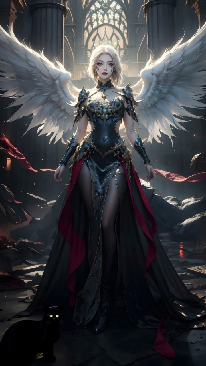 黑色系天使二次元动漫少女