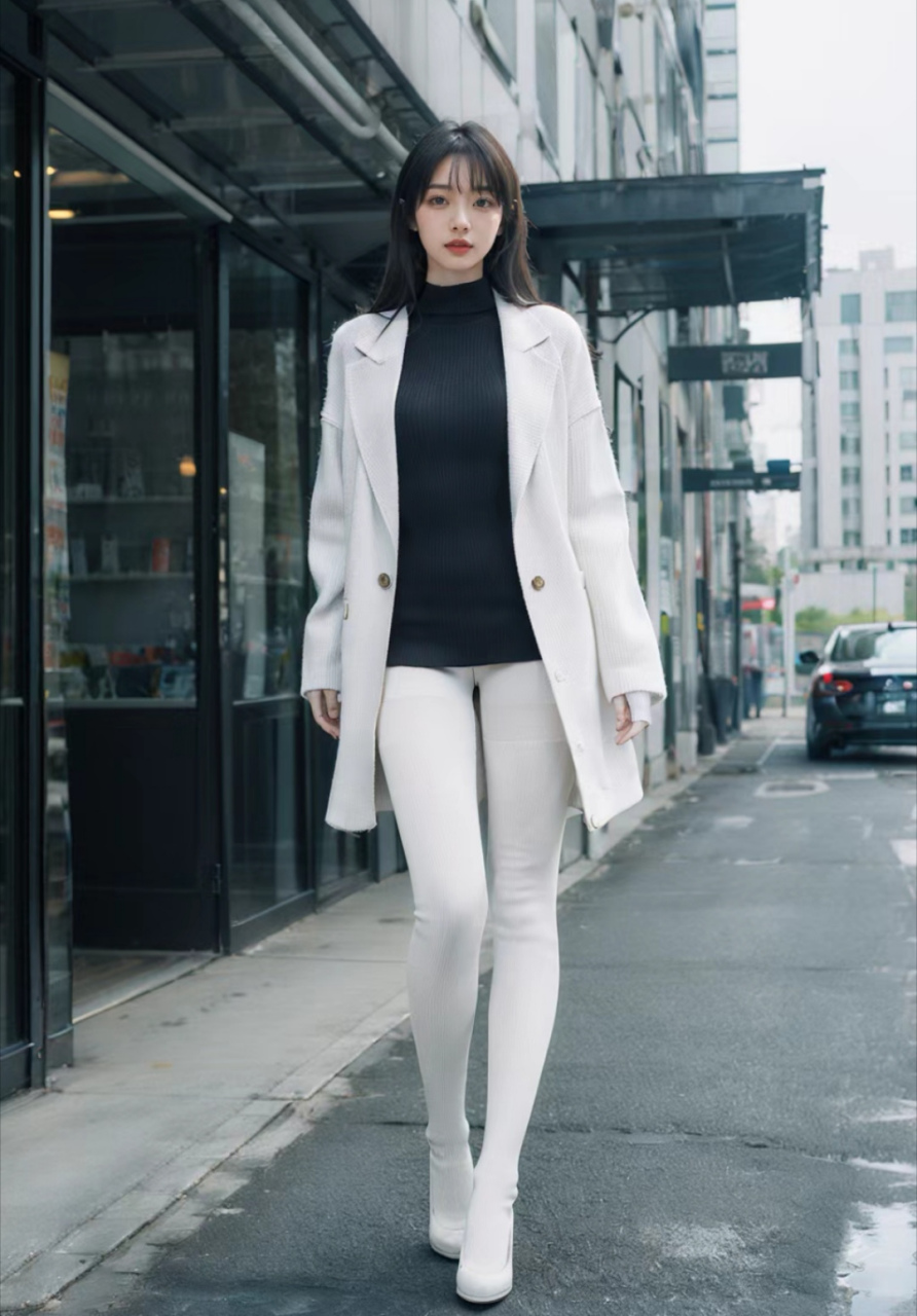 大长腿白丝穿搭