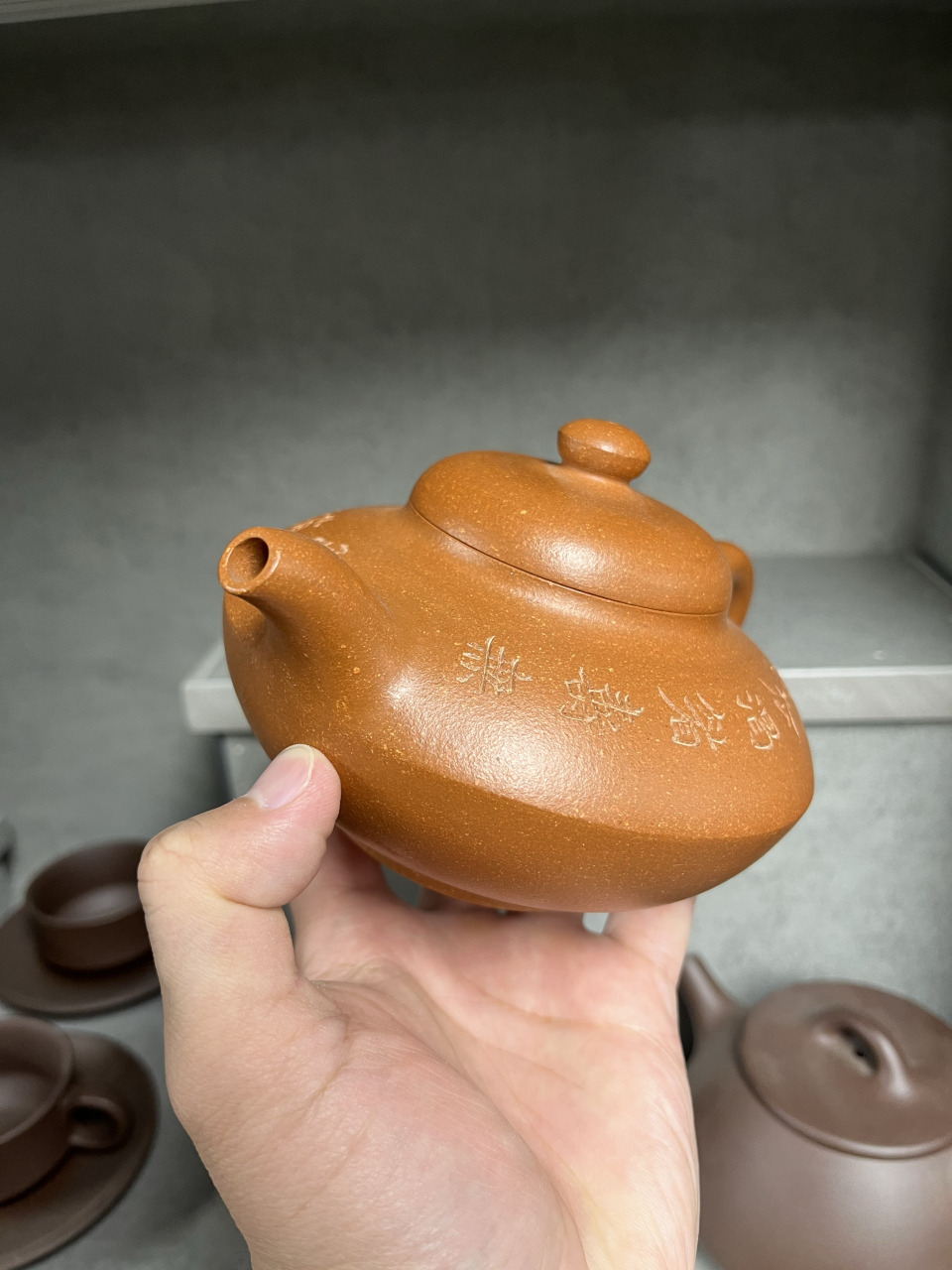 曼生合欢 原矿降坡泥·380cc左右 实力派资深老艺人秦祖荣作 双刀国工