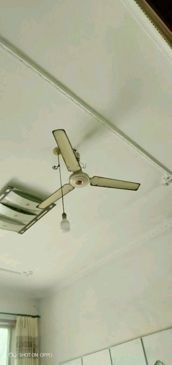 搬进这个房子以后,这个吊扇也跟着安装上去了,几十年过去了从来没开过