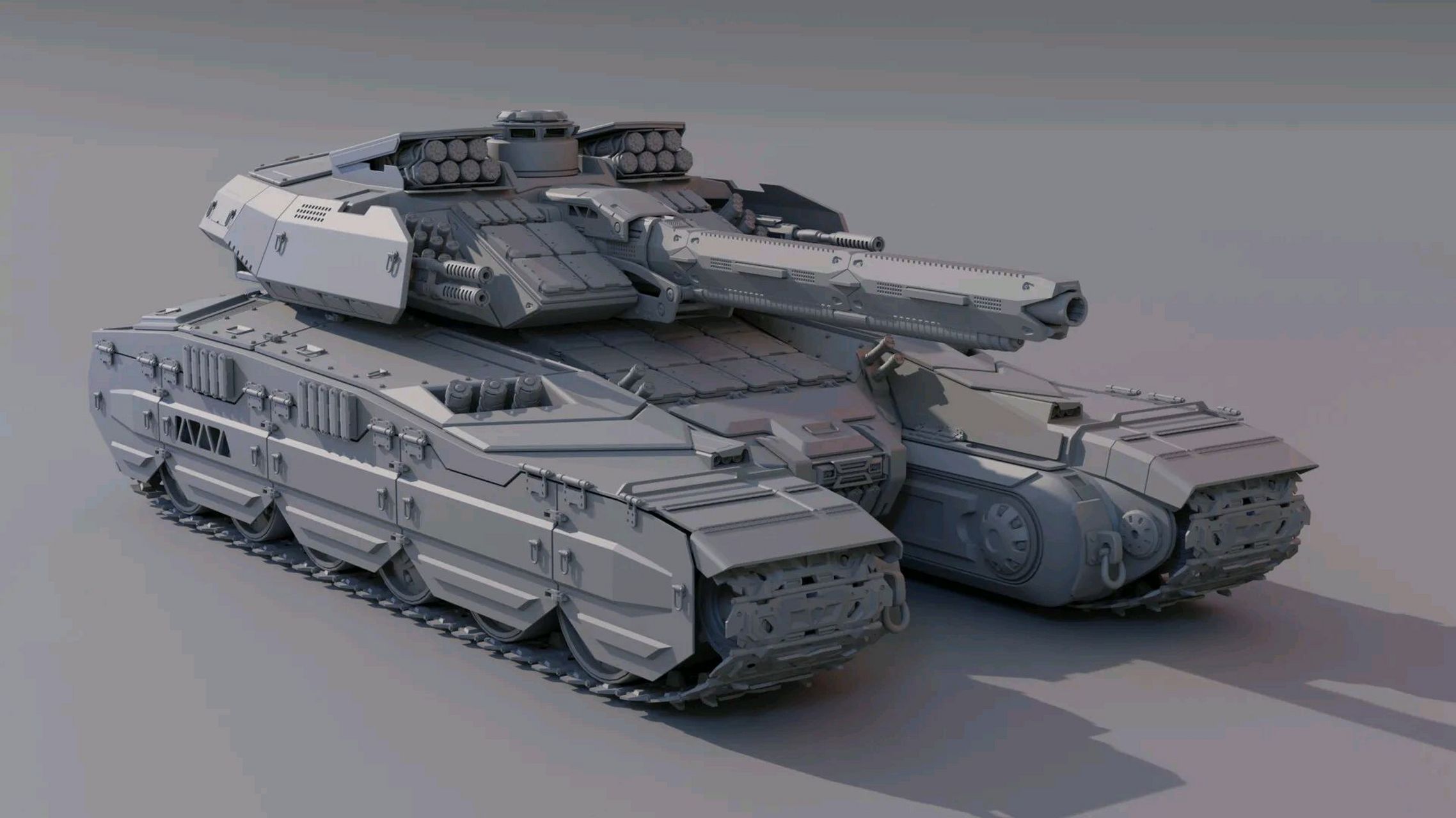 建模欣赏:未来地面作战装备. #动漫# #模型# #科幻