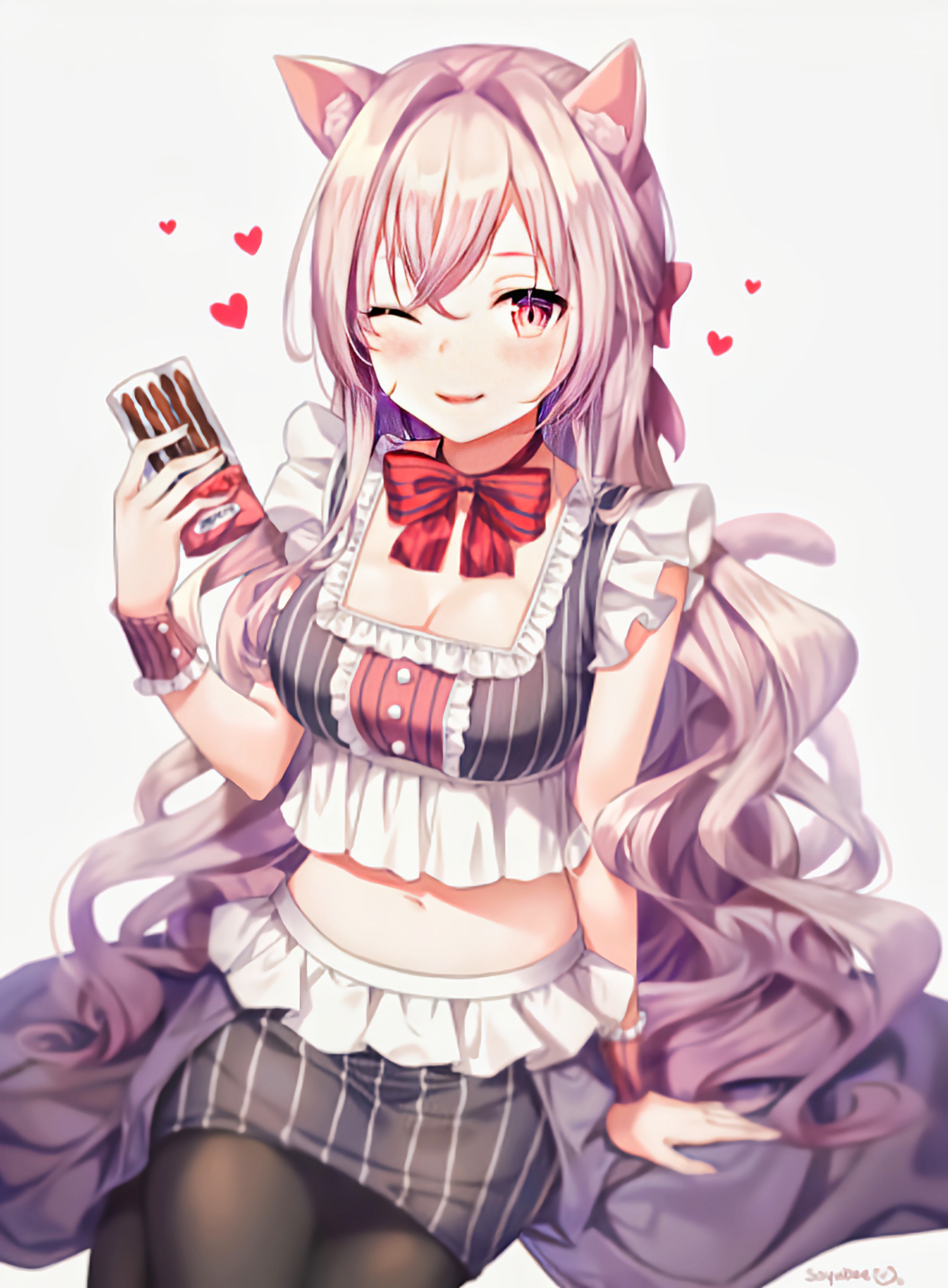 可爱的猫耳女孩,画师soyubee作品欣赏