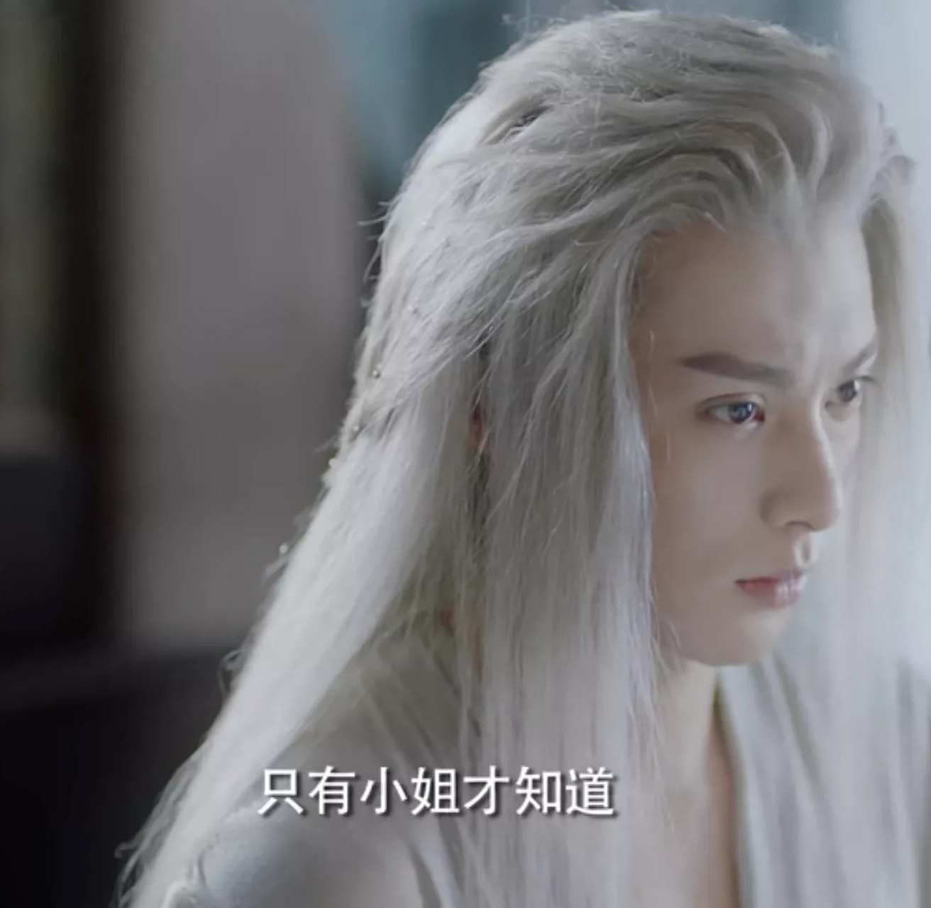 王鹤棣这次在《苍兰诀》里的白发造型,虽然焗了油,做了离子烫,头发比