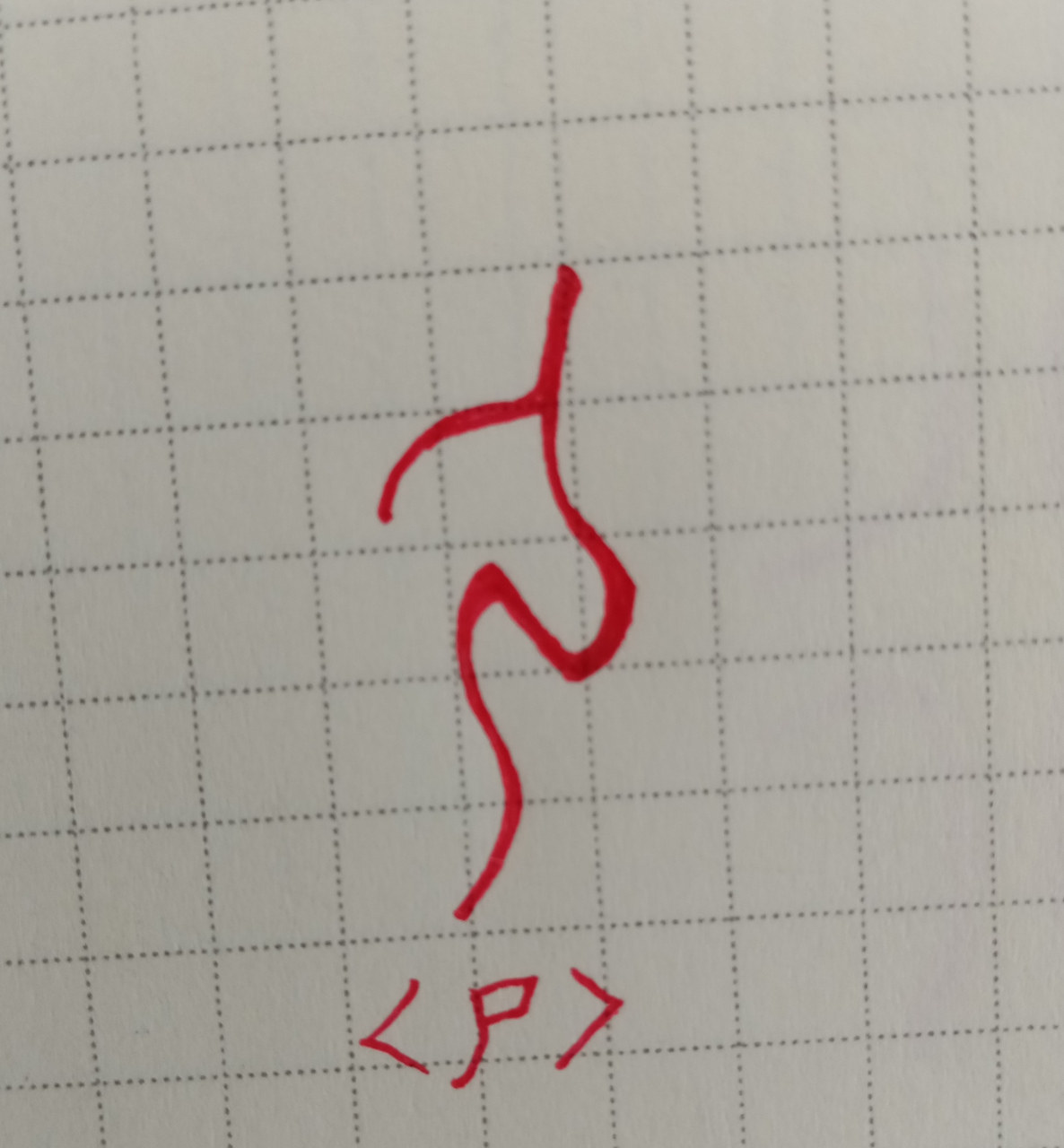 甲骨文"尸"字 甲骨文中"尸"字为一个人体蹲踞蜷缩的侧面形象,或是死人