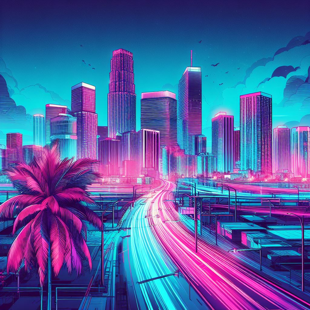 提示词公式:midjourney生成霓虹灯风格ai艺术图