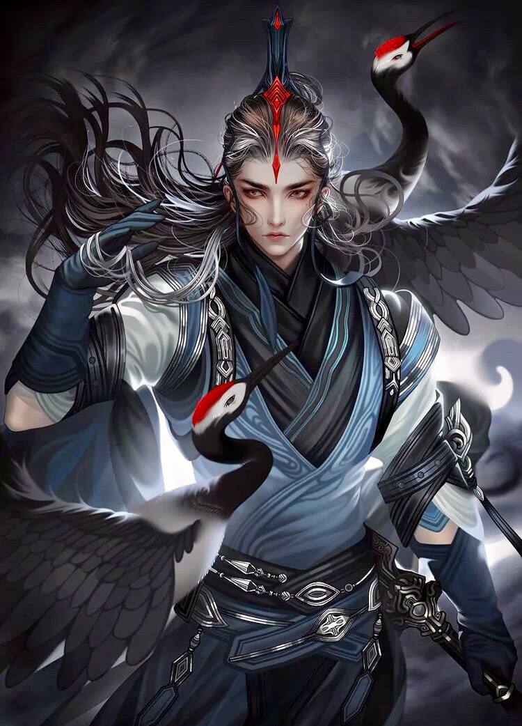 古风男生绘图,我见众生皆草木,唯你是青山