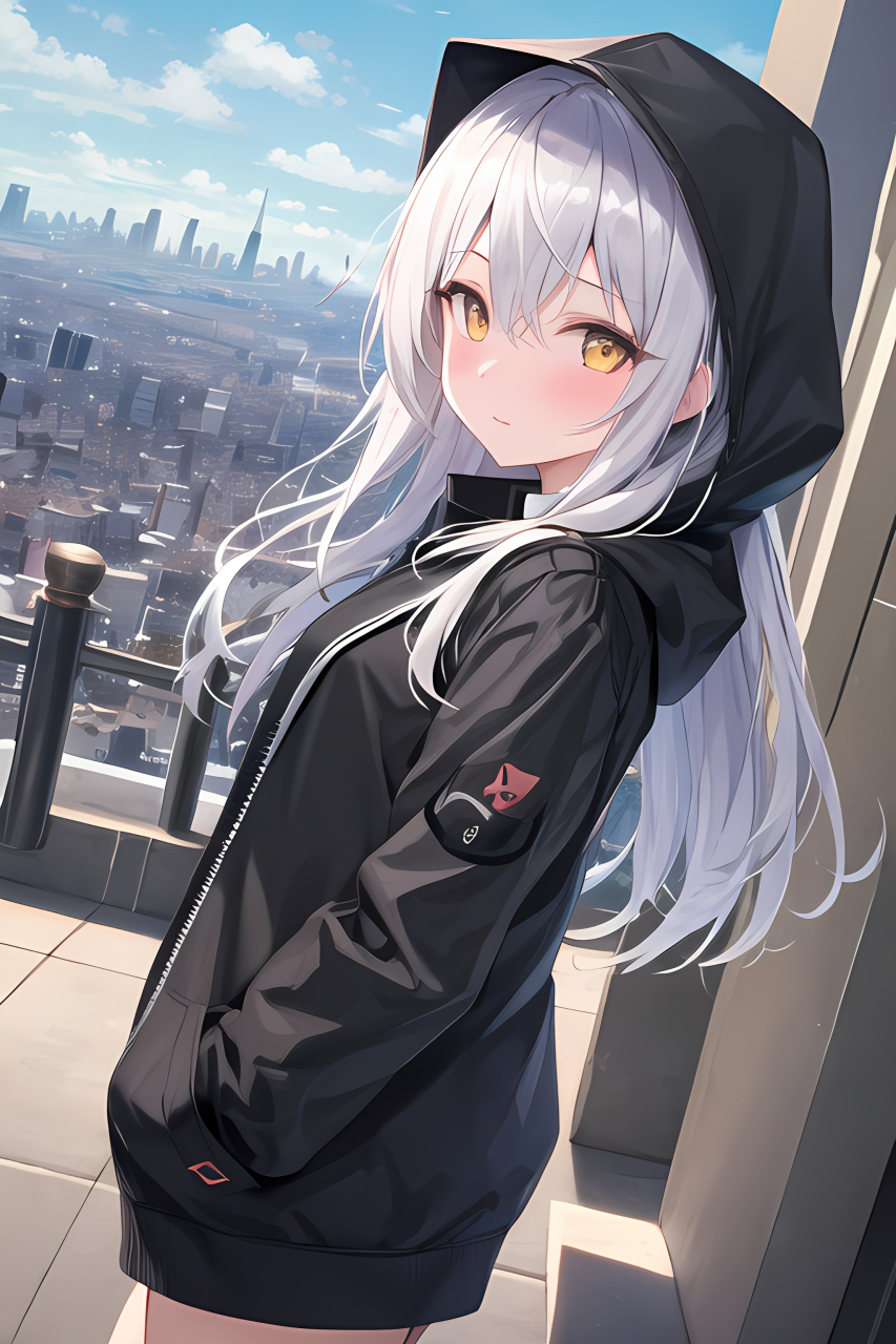 al绘画# #ai# ai绘画第188期 银发金瞳害羞的小妹妹