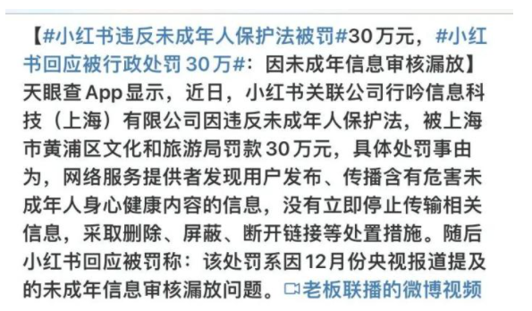 小红书违法被罚30万元,小红书变成小黄书?