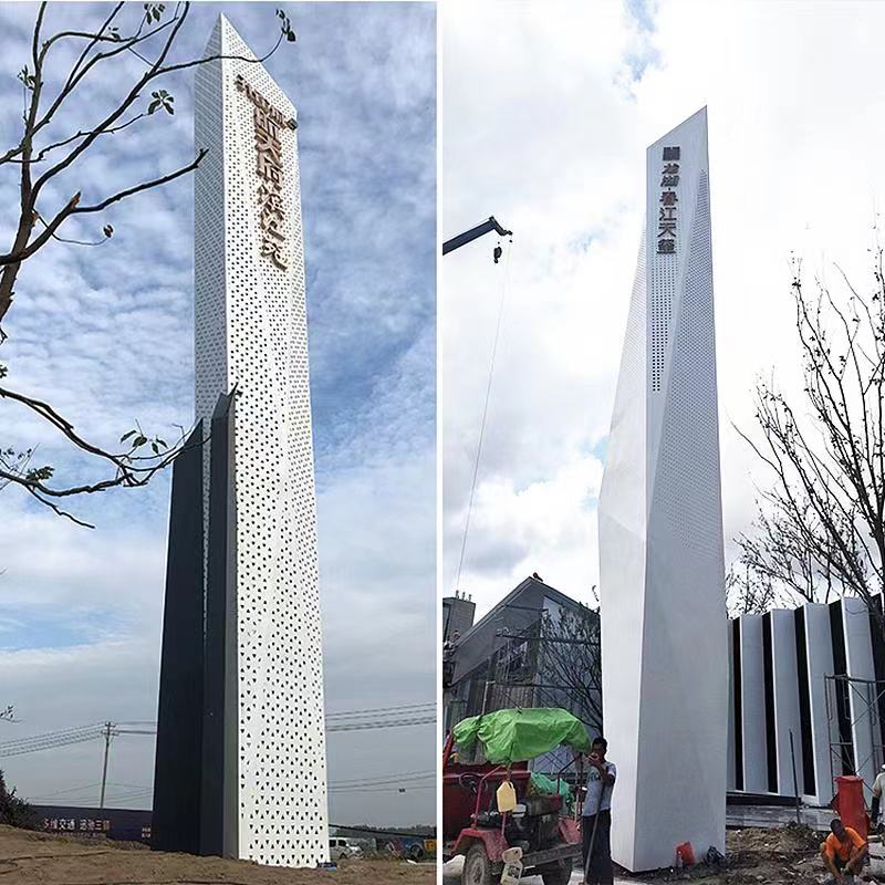 河北不锈钢雕塑厂家,售楼部精神堡垒雕塑,金属精神堡垒雕塑