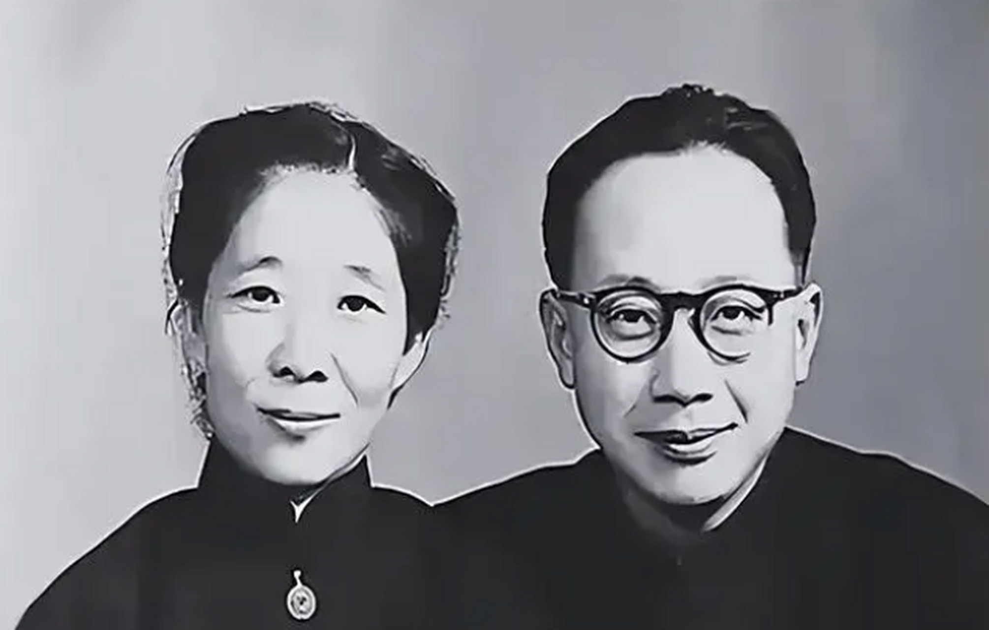 中国数学家华罗庚与妻子吴筱元的一张珍贵照片,照片