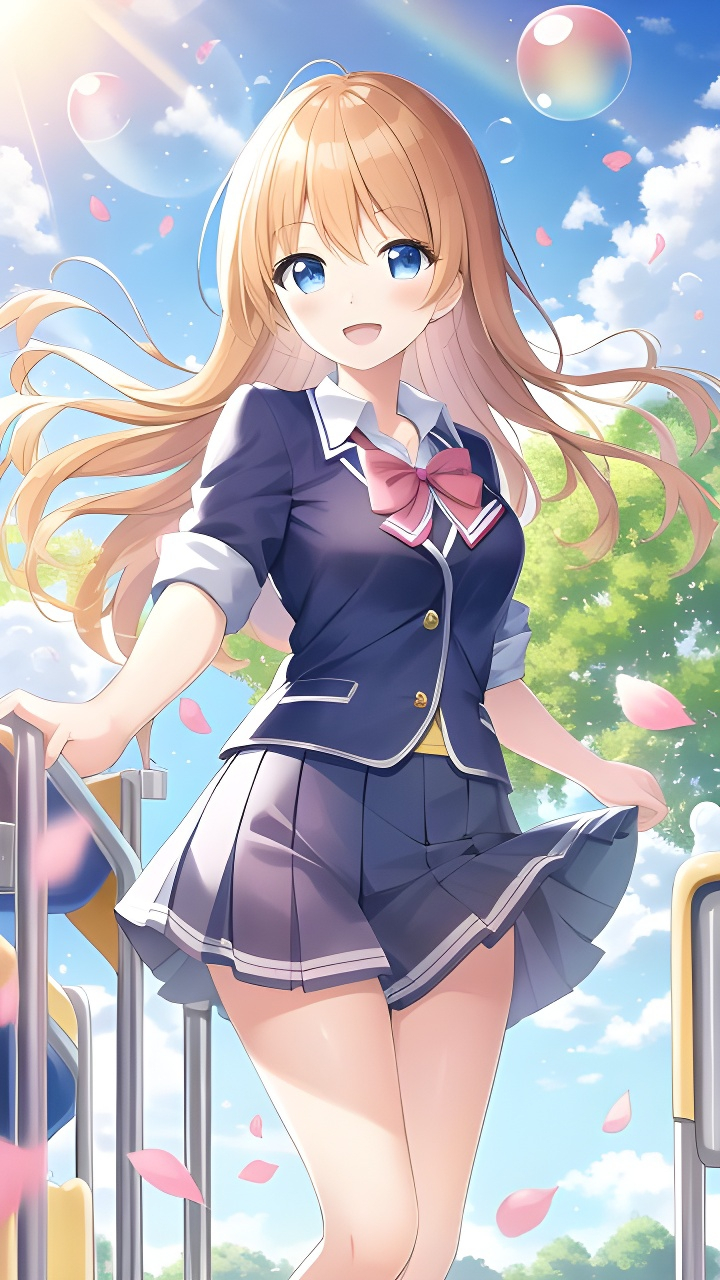 有趣表情:夏天学校女生动漫美女头像表情手机壁纸#有趣表情# #夏天穿