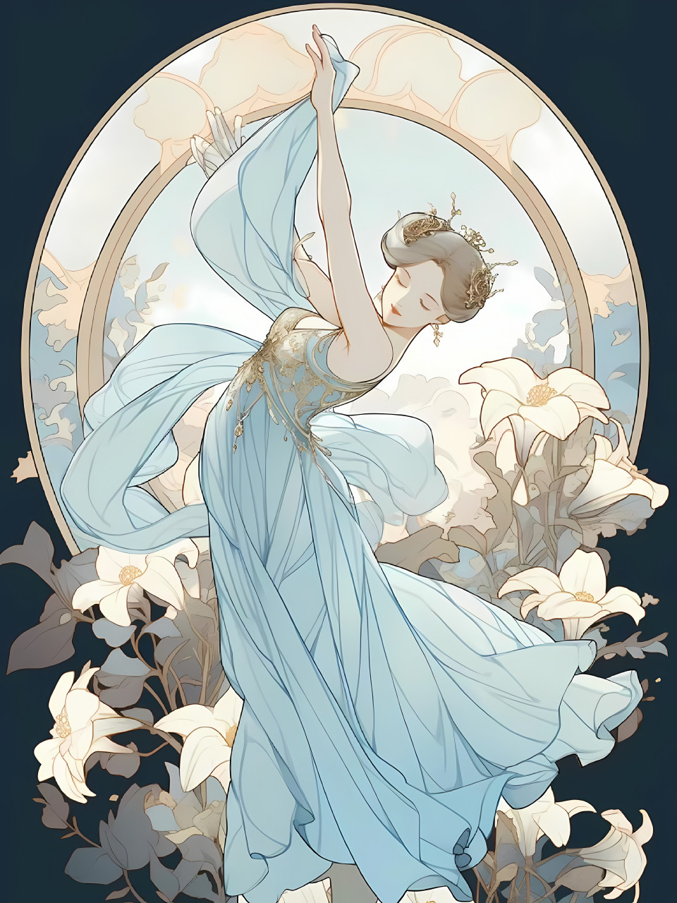 穆夏风舞女 #二次元# #ai共创计划# #ai绘画