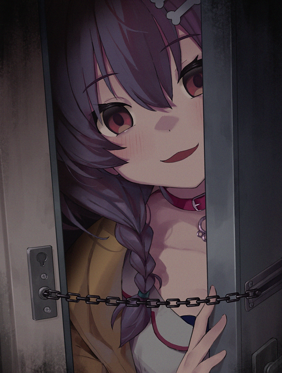 犬娘回家晚了罚她不能进门 画师:kaguya#二次元美图# #我爱二次元