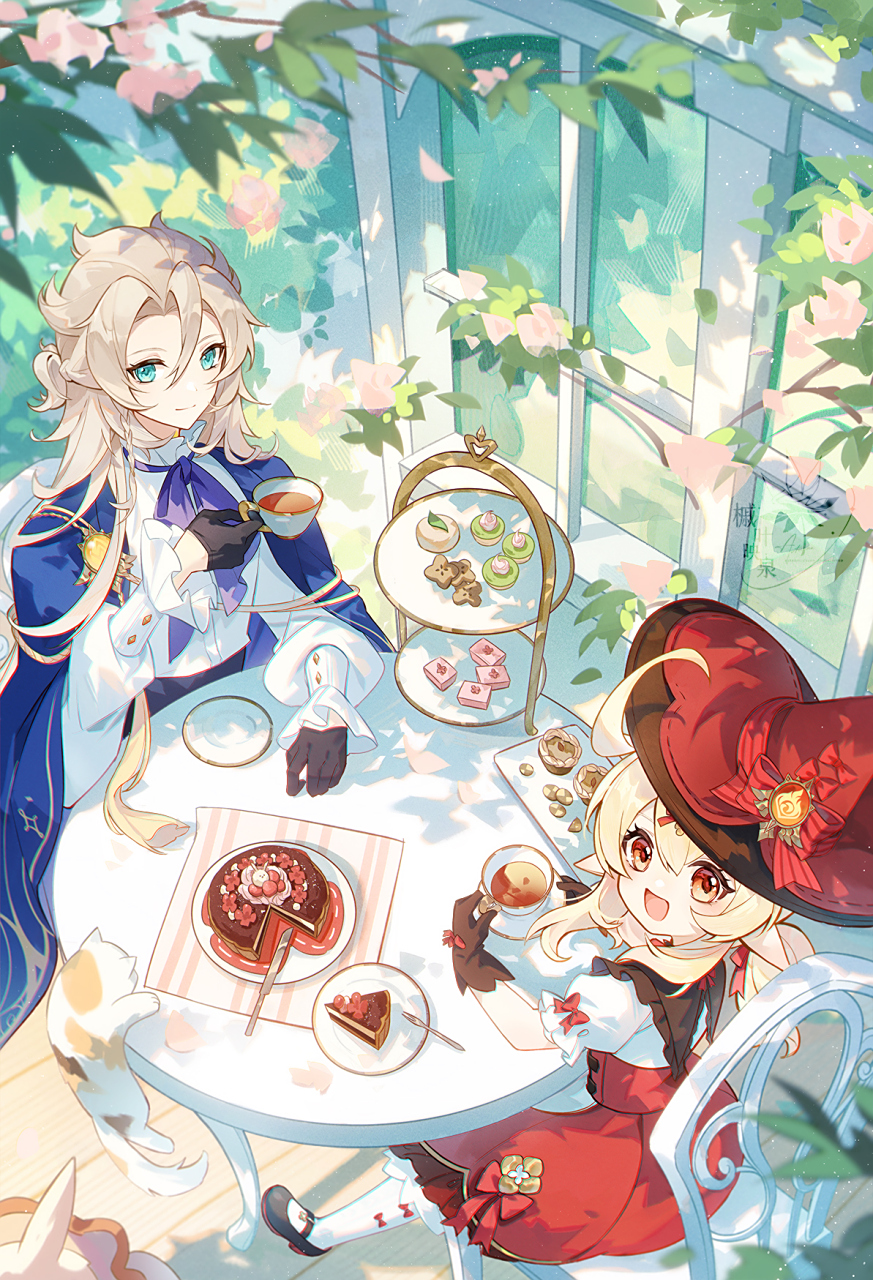 可莉与阿贝多 来一份甜甜的下午茶吗