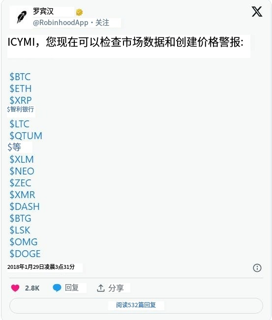 社区猜测 robinhood 上市 xrp 可能会在看跌趋势中改变游戏规则