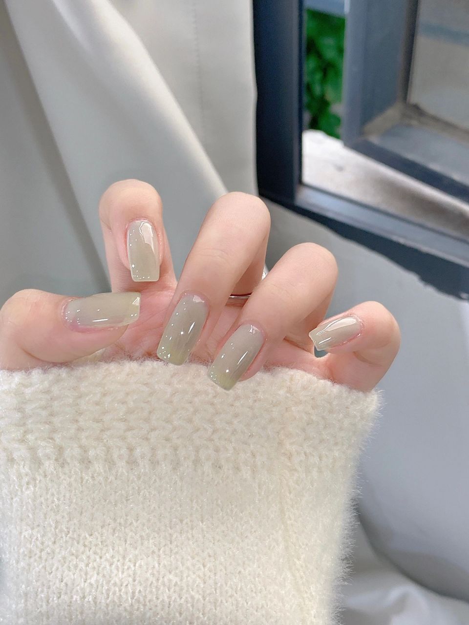 夏日清透显白美甲9799美甲分享  纯色美甲  夏天美甲#每周创作