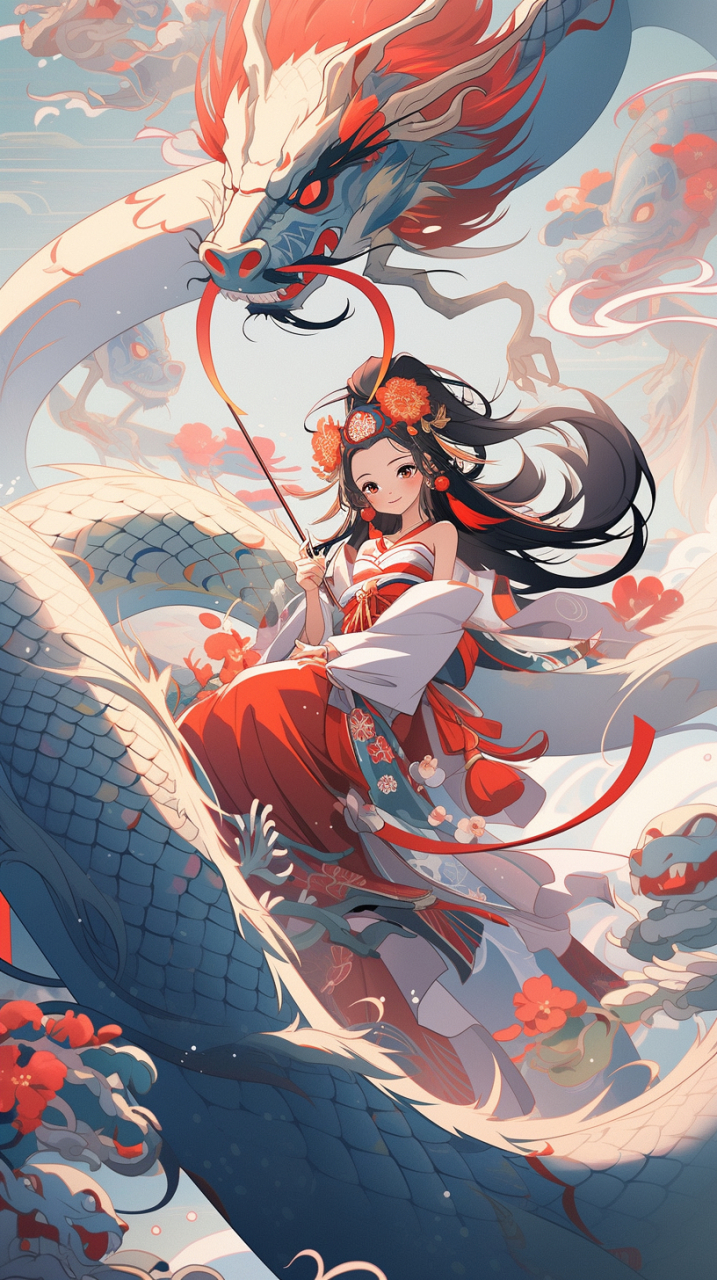 山海经——异兽与少女构成一幅唯美国漫.