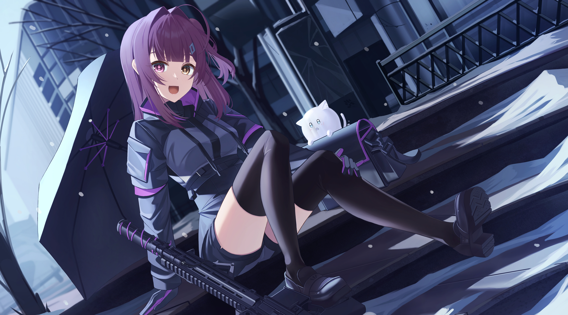 废墟中的武装少女#二次元#  画师:伊奈