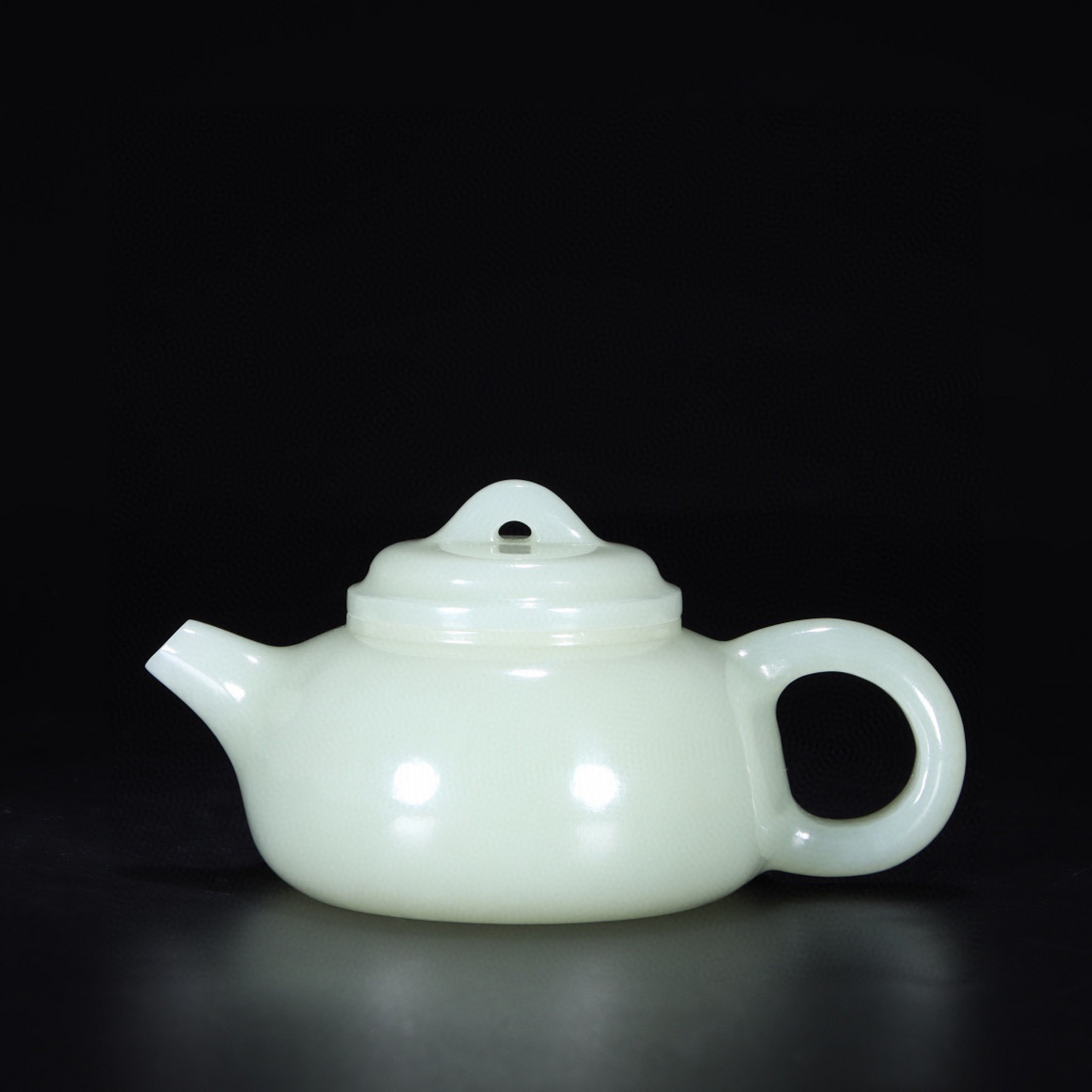 旧藏 和田玉 茶壶 尺寸长11cm宽7cm高5.