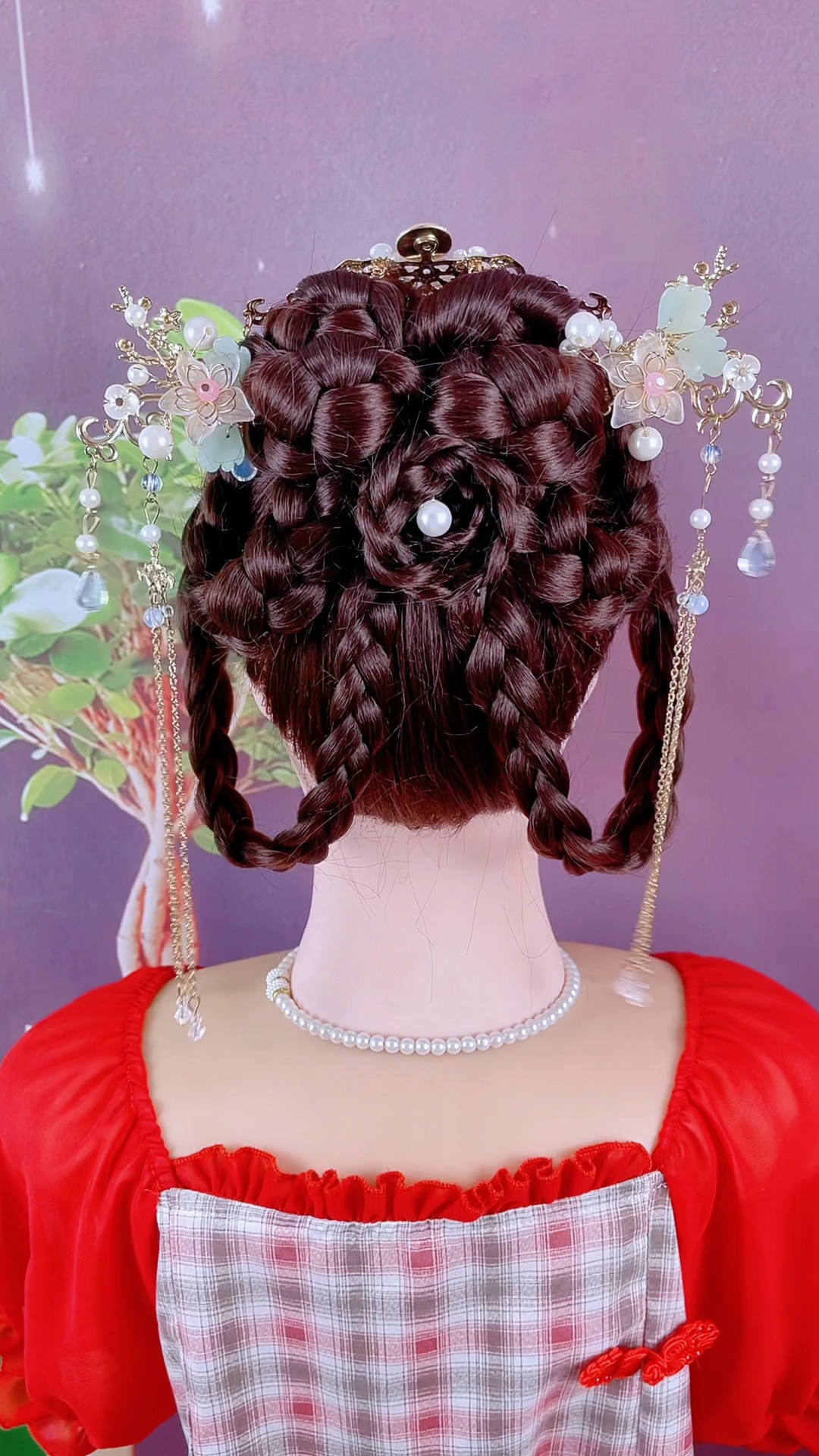 穿汉服再也不缺发型了,简单易学,自己扎古风汉服盘发