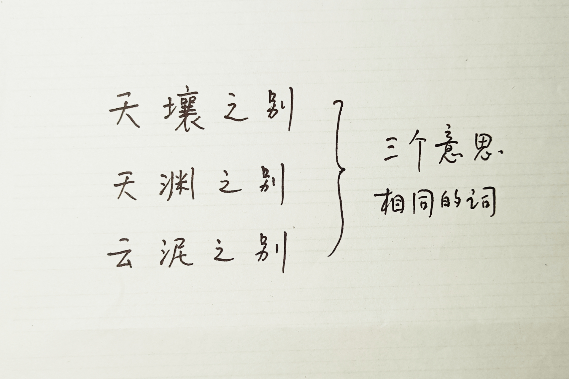 刚才发现了三个意思相同的词,推荐给大家!
