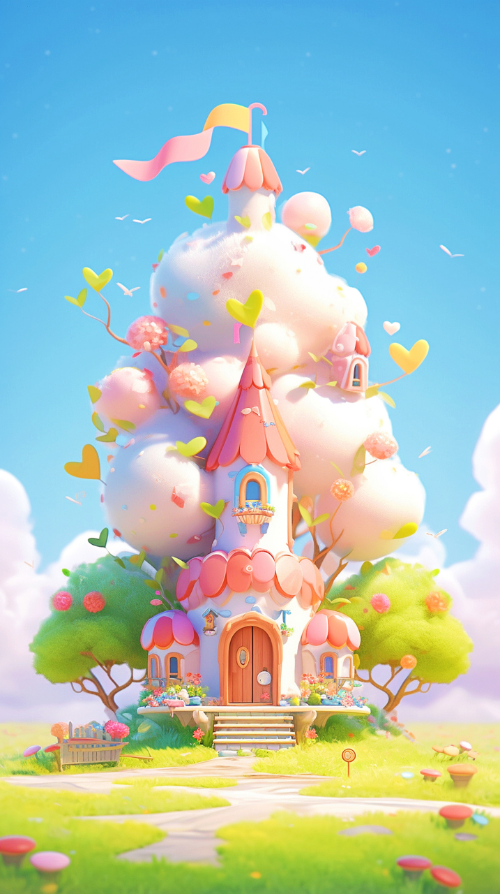 天马行空的想象,甜美梦幻的房子#手机壁纸##ai绘画# #乐享周末分享吧