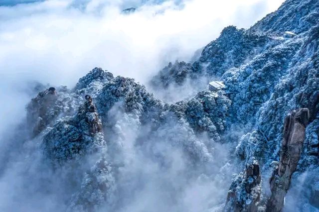 上饶三清山雪景图片