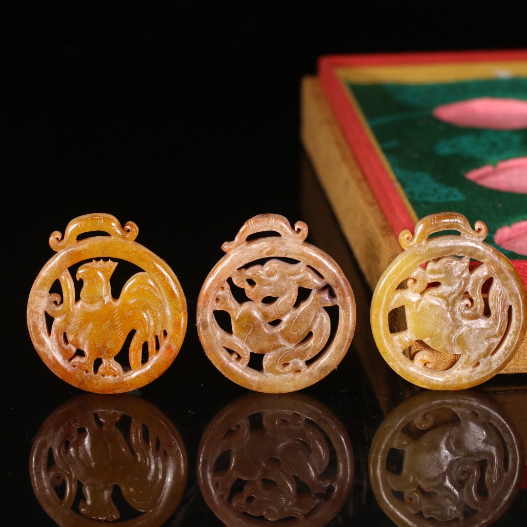 汉代,铜错金银马摆件一对