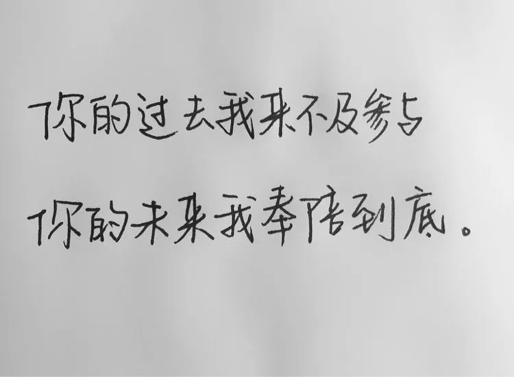 「简 句」你的过去我来不及参与,你的未来我奉陪到底