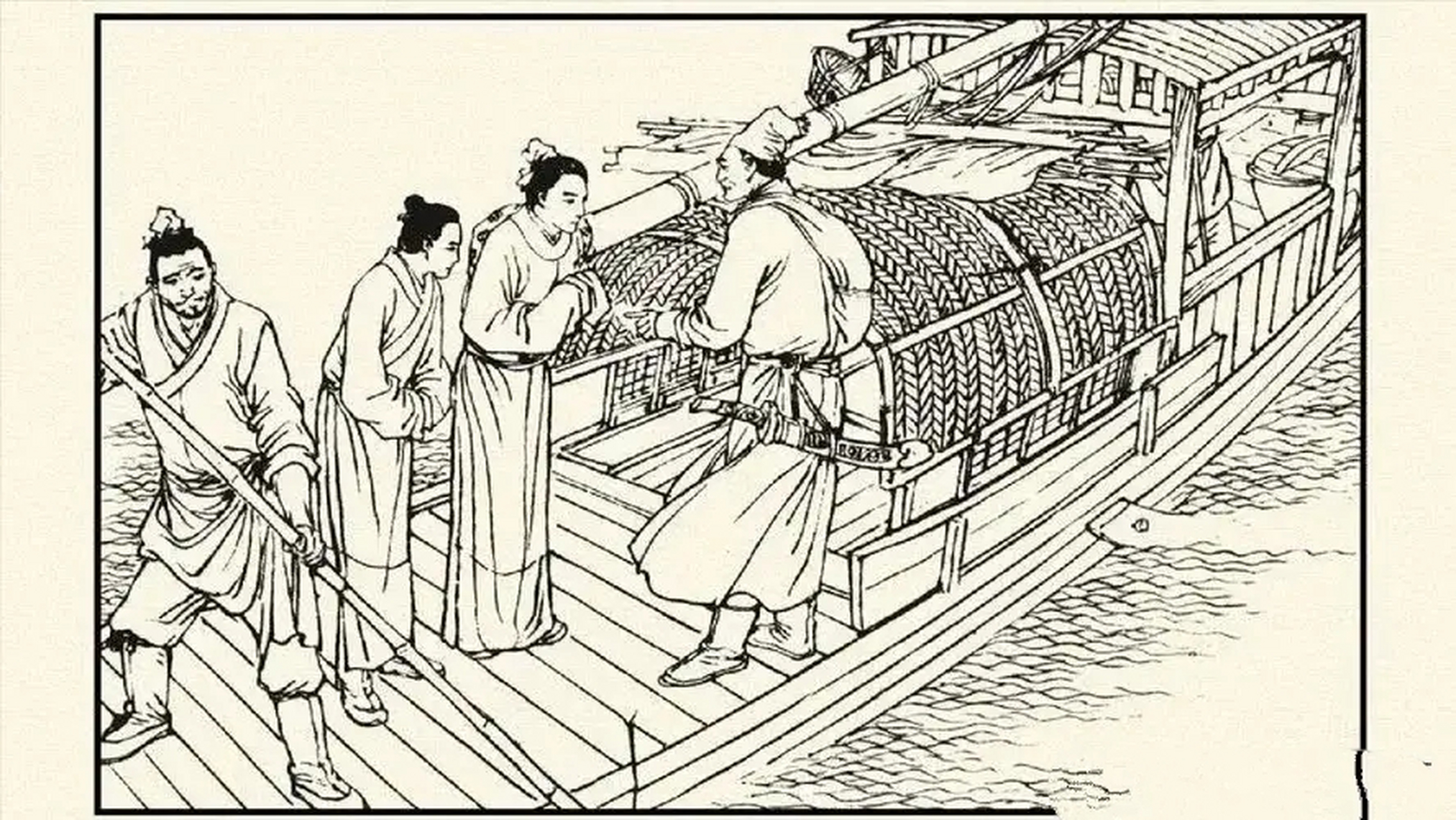 古代,男子带着家人去赴任,误上贼船被害,只留下15岁美貌的女儿,次日