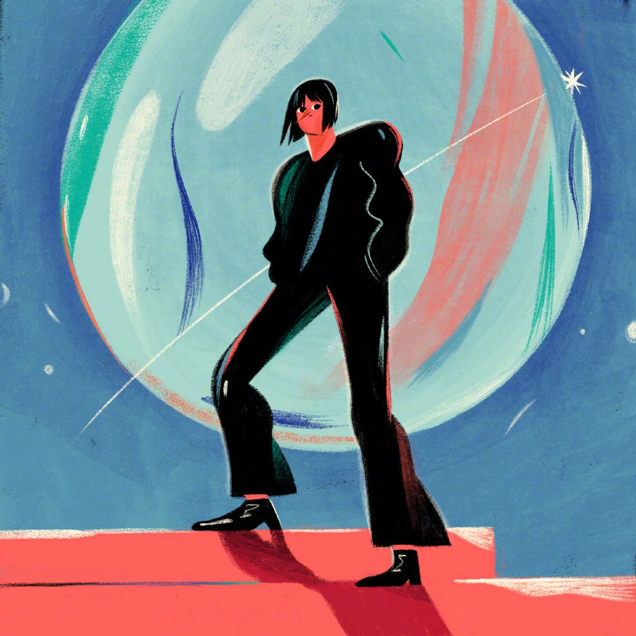 插画师 abby chen 扁平风人物插画, 用色彩呈现女性多面性