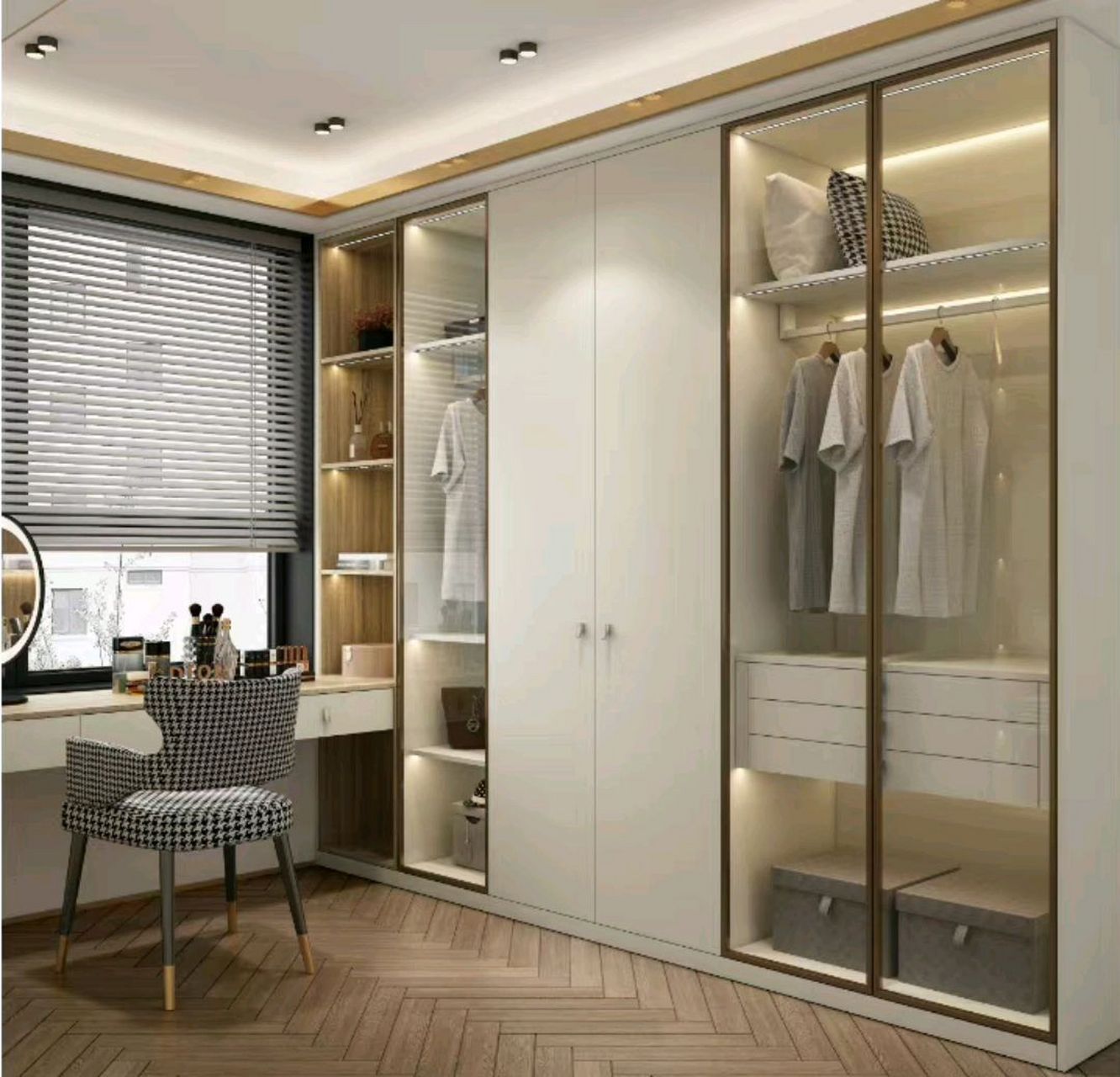 分享一个玻璃门衣帽间,实在是太有格调了  现代轻奢风的风格兼具了
