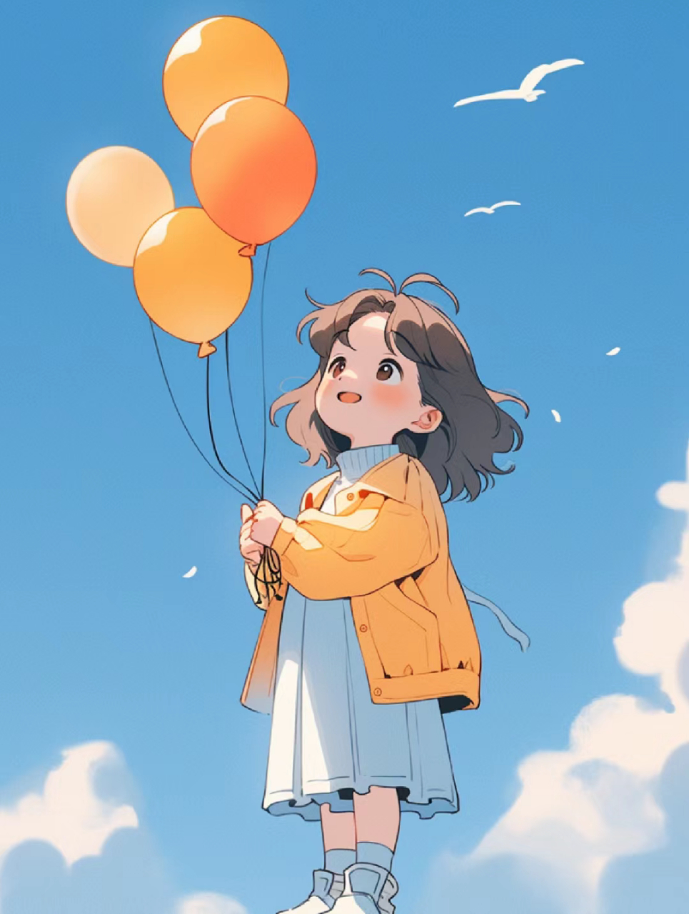 一看就很阳光的女生头像|天空气球|可爱浪漫  转自冬凌草呀#二次元