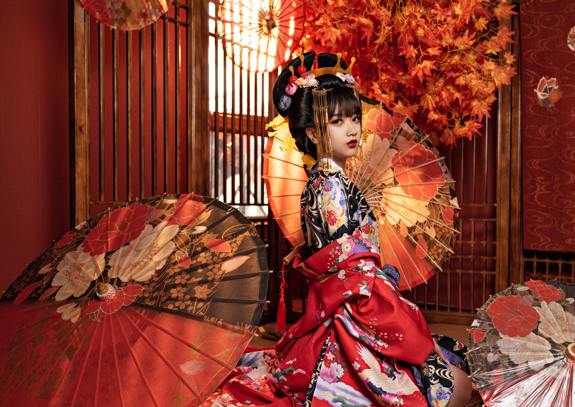 这位和服花魁很美吧,你可别一不小心爱上coser小姐姐咯