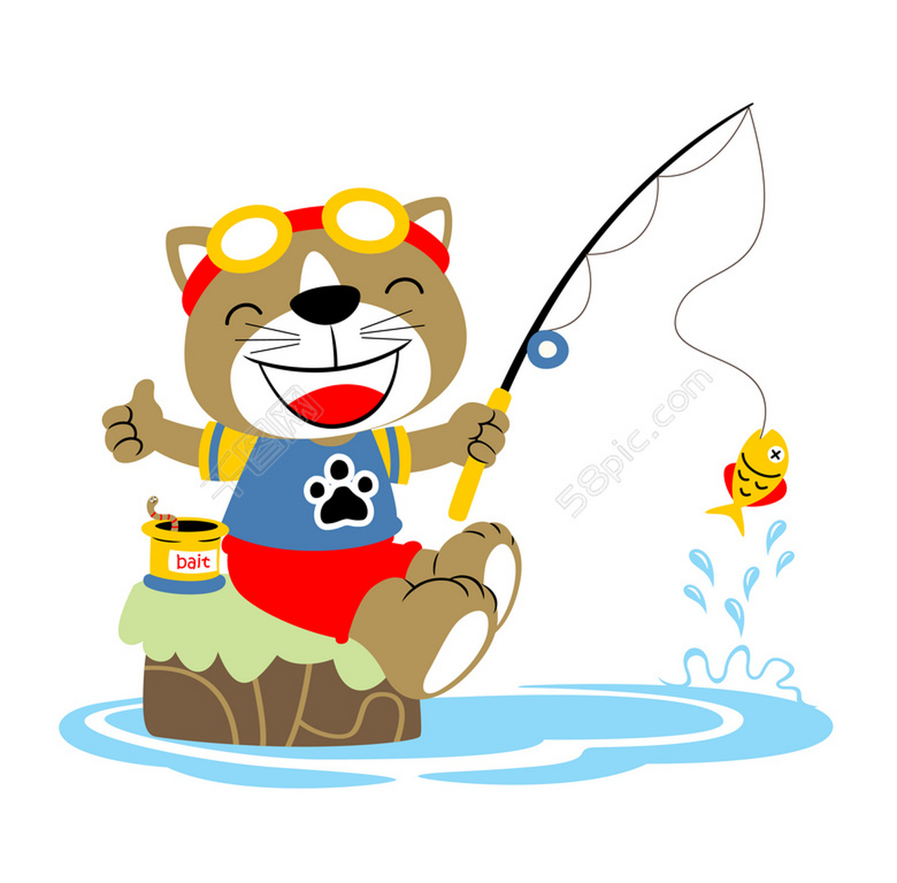 小猫钓鱼的童话新故事                              从前,在一个