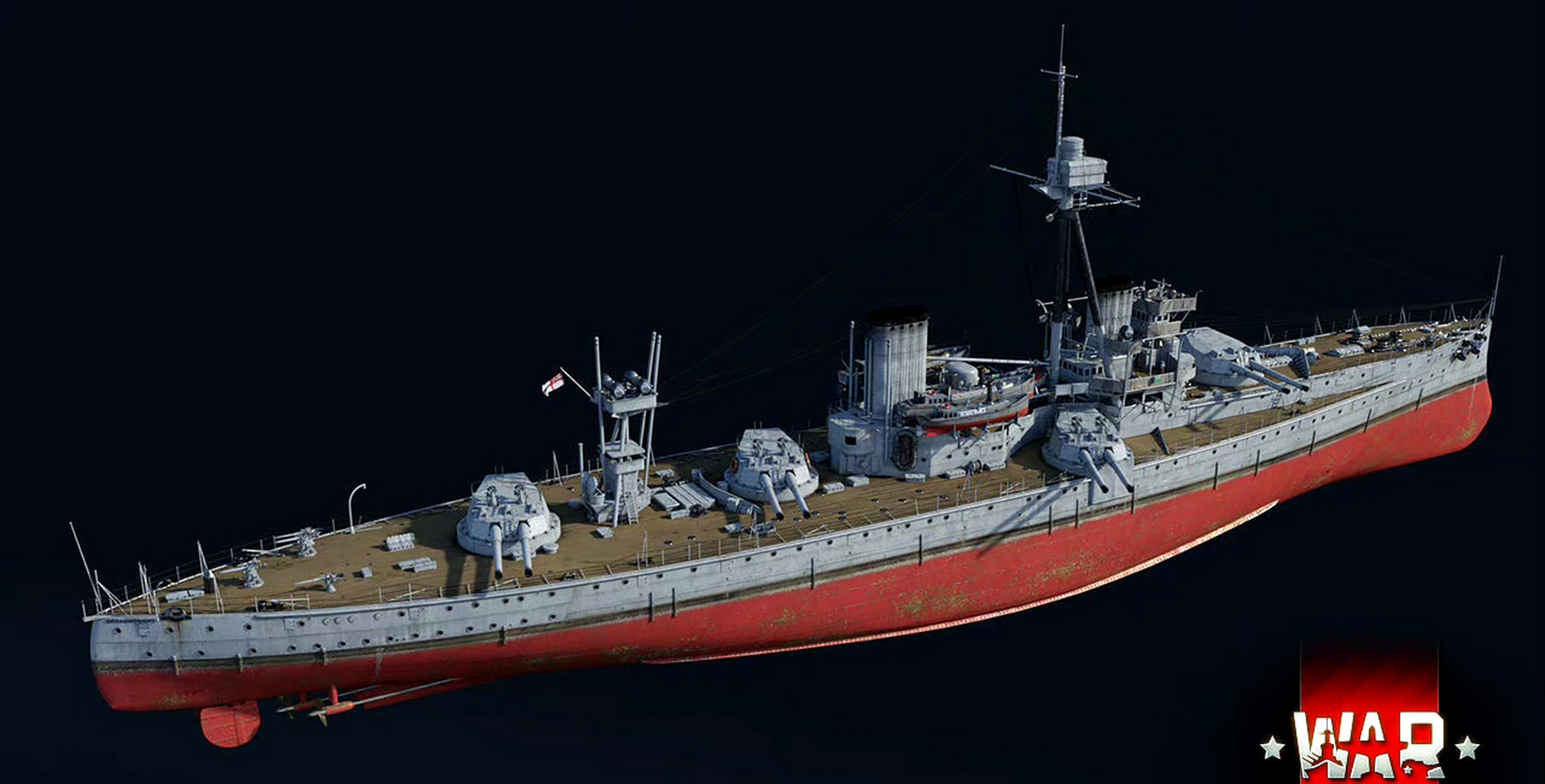 建模欣赏:英国 无畏号战列舰,来自游戏《战争雷霆》.