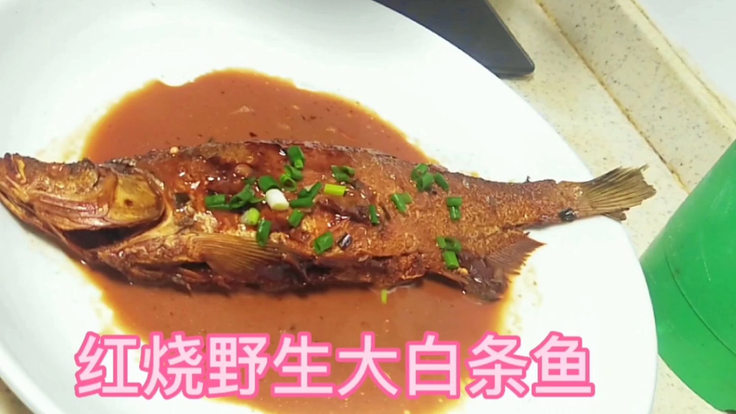 红烧野生大白条鱼,鱼肉特别鲜嫩,鱼中一绝
