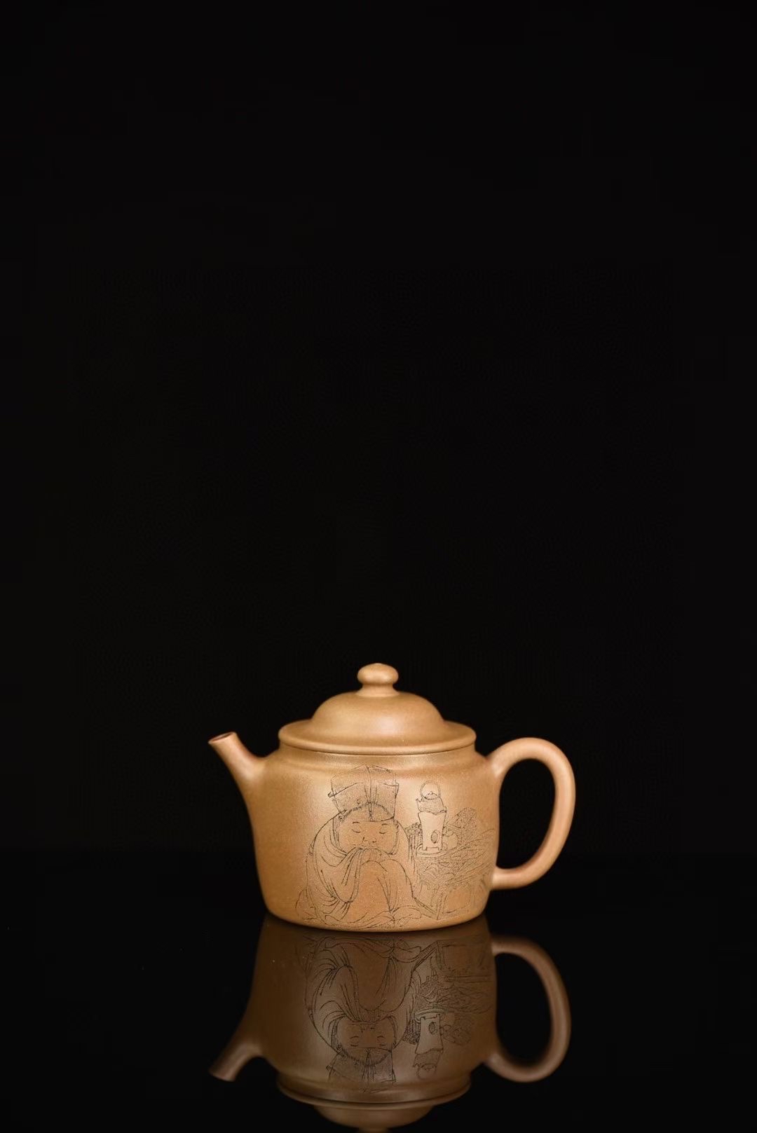 宜兴紫砂壶张重庆全手工笠帽壶原矿段泥200cc