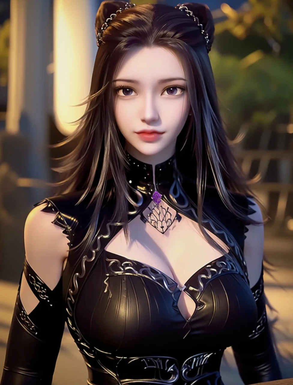 美图分享#朱竹青&标配黑色皮衣