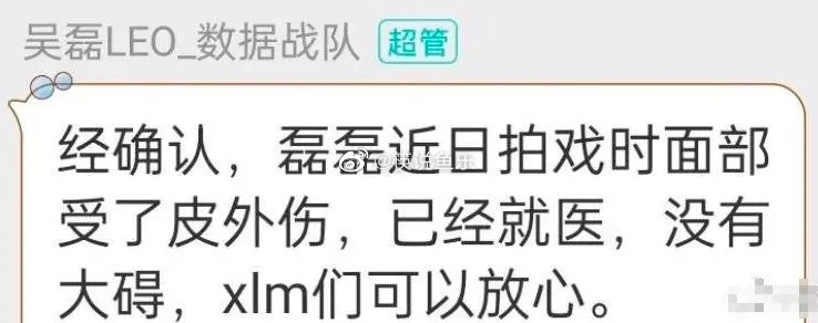 吴磊脸部被烫伤