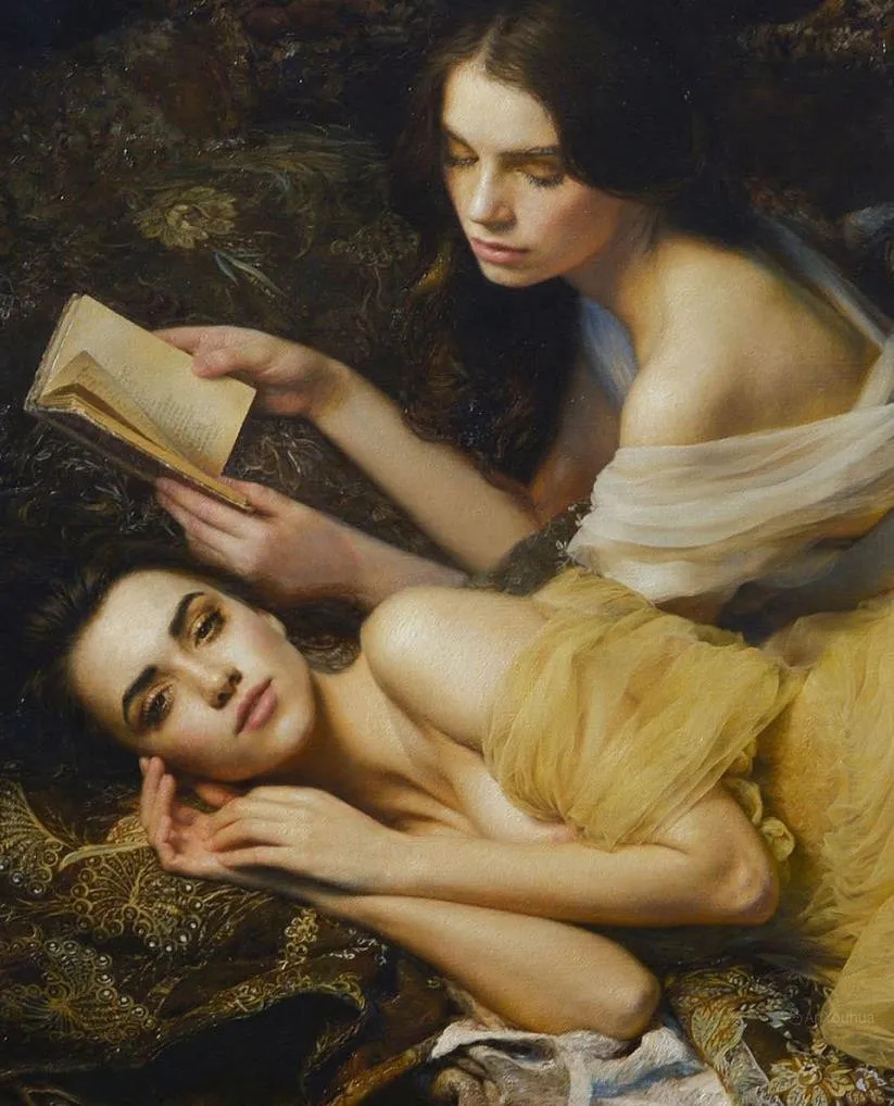 美女人体油画艺术,惊艳妩媚,马赛克真的能掩盖人体美吗?