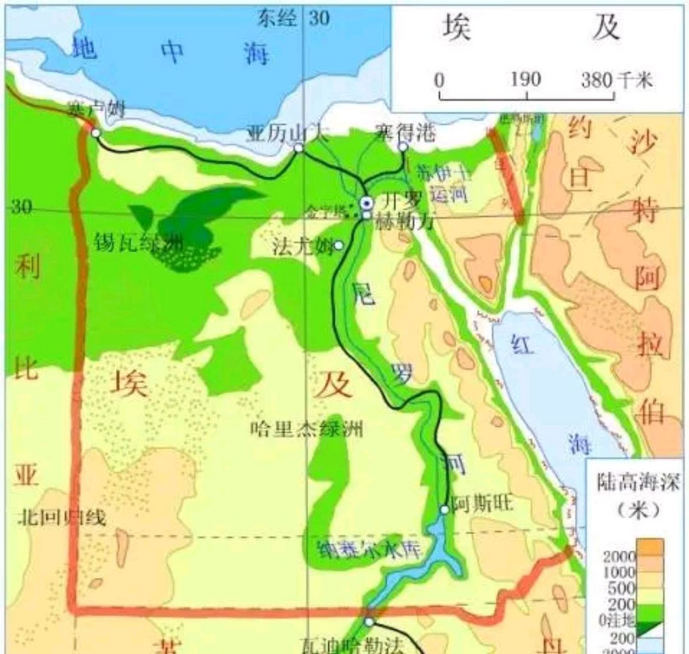 埃及的人口数量高达1亿人口,但是埃及土地面积虽然国土100万平方千米