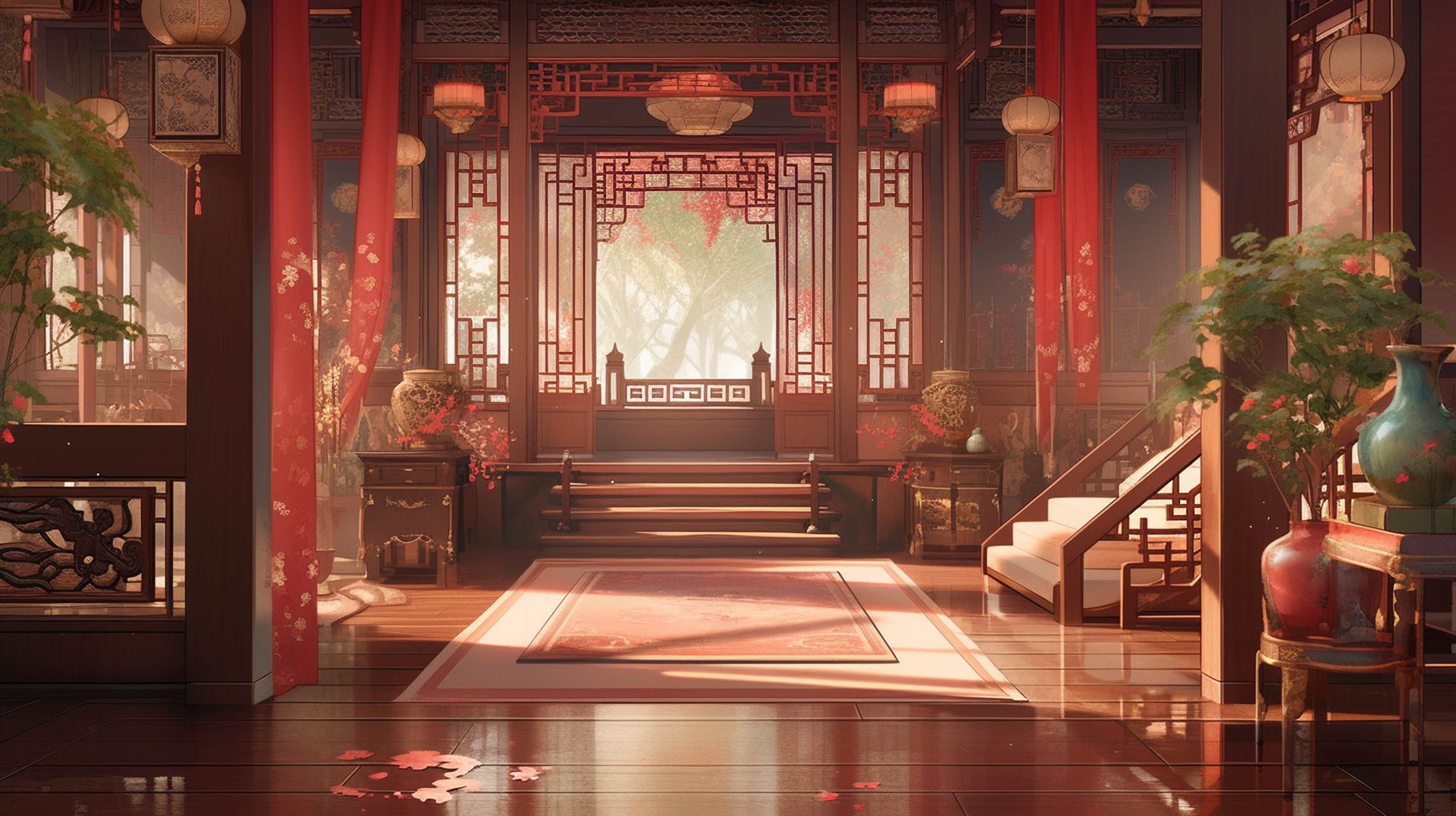 中国古代风格客厅场景#ai绘画# #场景# #壁纸