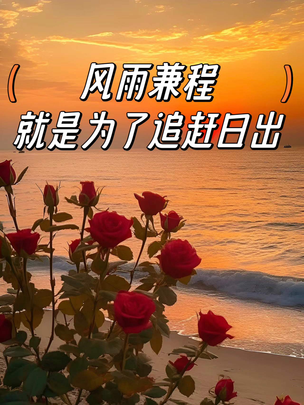 风雨兼程,就是为了追赶日出 今天又是快乐的一天!