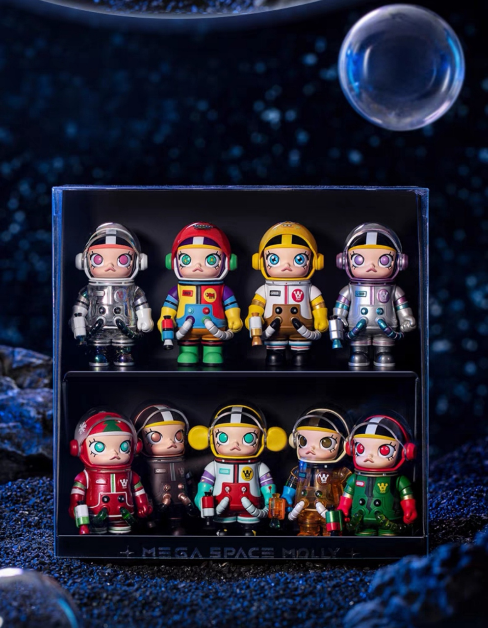 泡泡玛特 mega珍藏系列100% space molly周年盲盒玩具礼物!