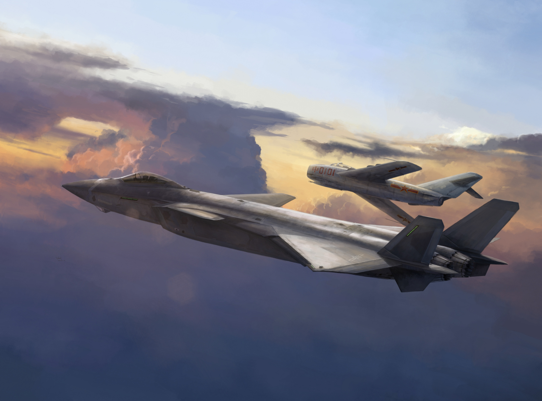 插画# #战斗机##祝人民空军74岁生日快乐