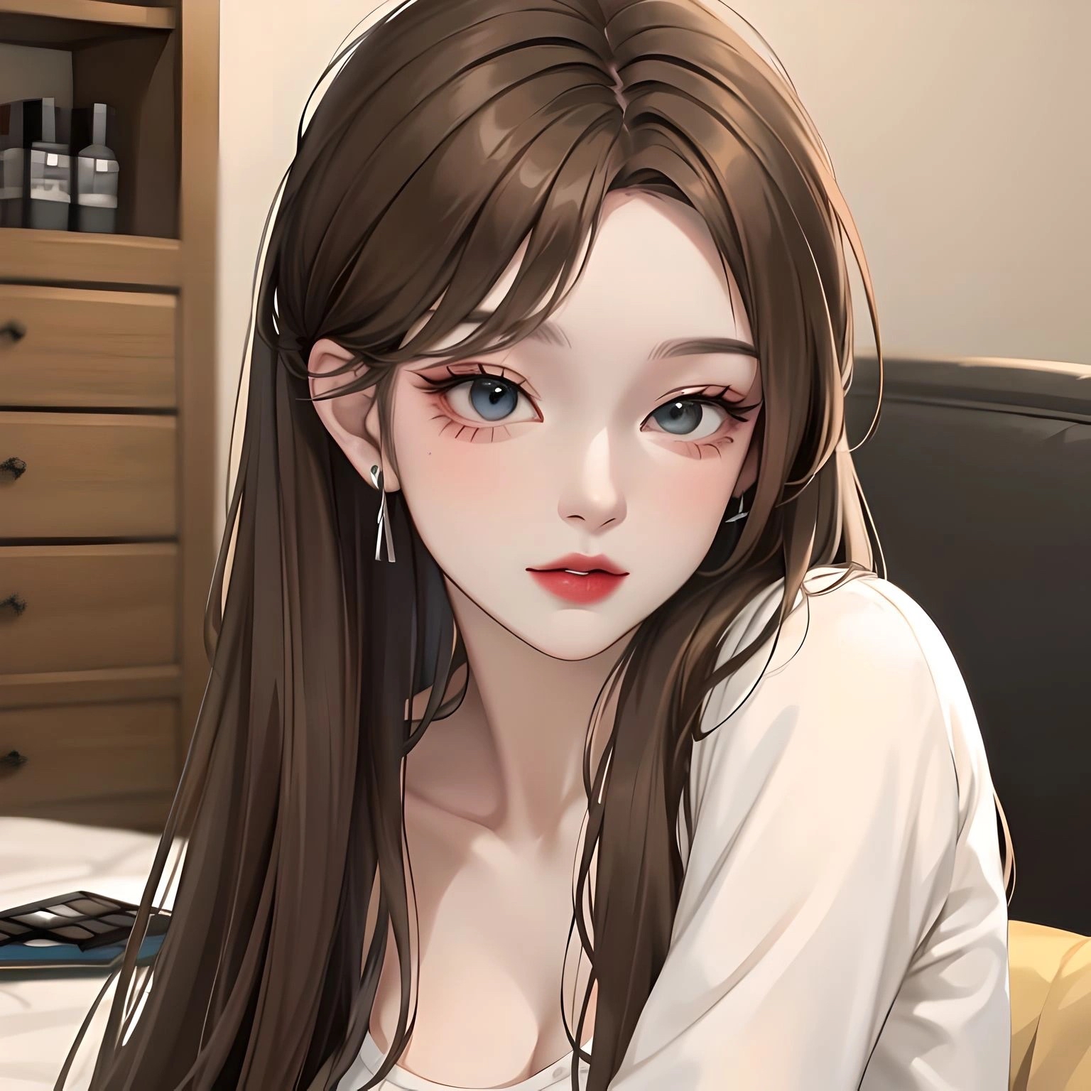 ai女孩头像:一见倾心