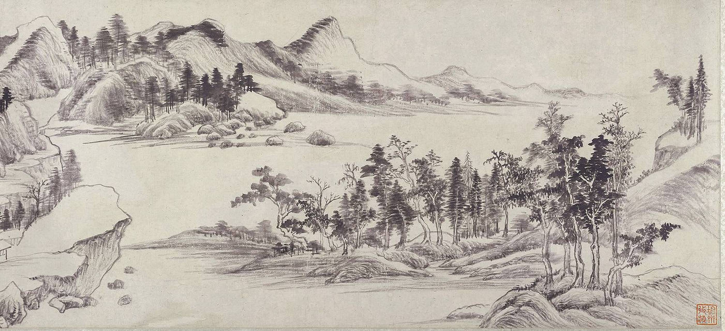 董其昌《荆溪招隐图》#传统文化# #中国画# #书画