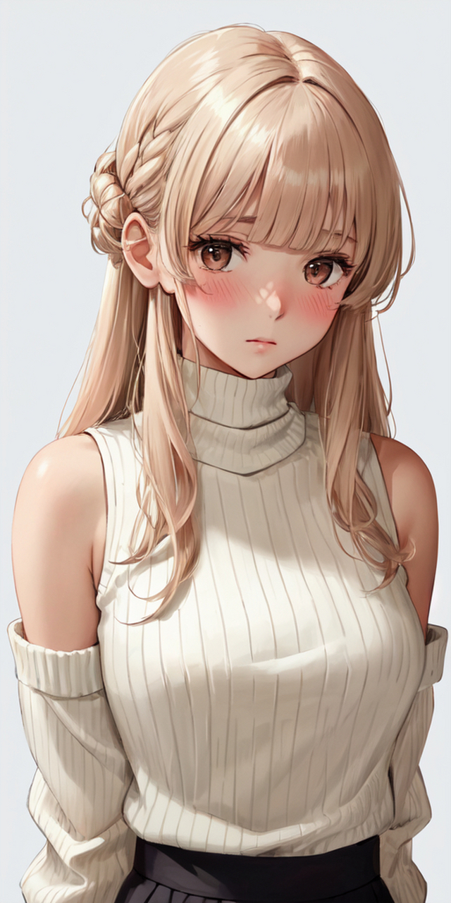 手机壁纸 ai漫画美少女  在这个喧嚣的世界里, 我找到了一个安静的