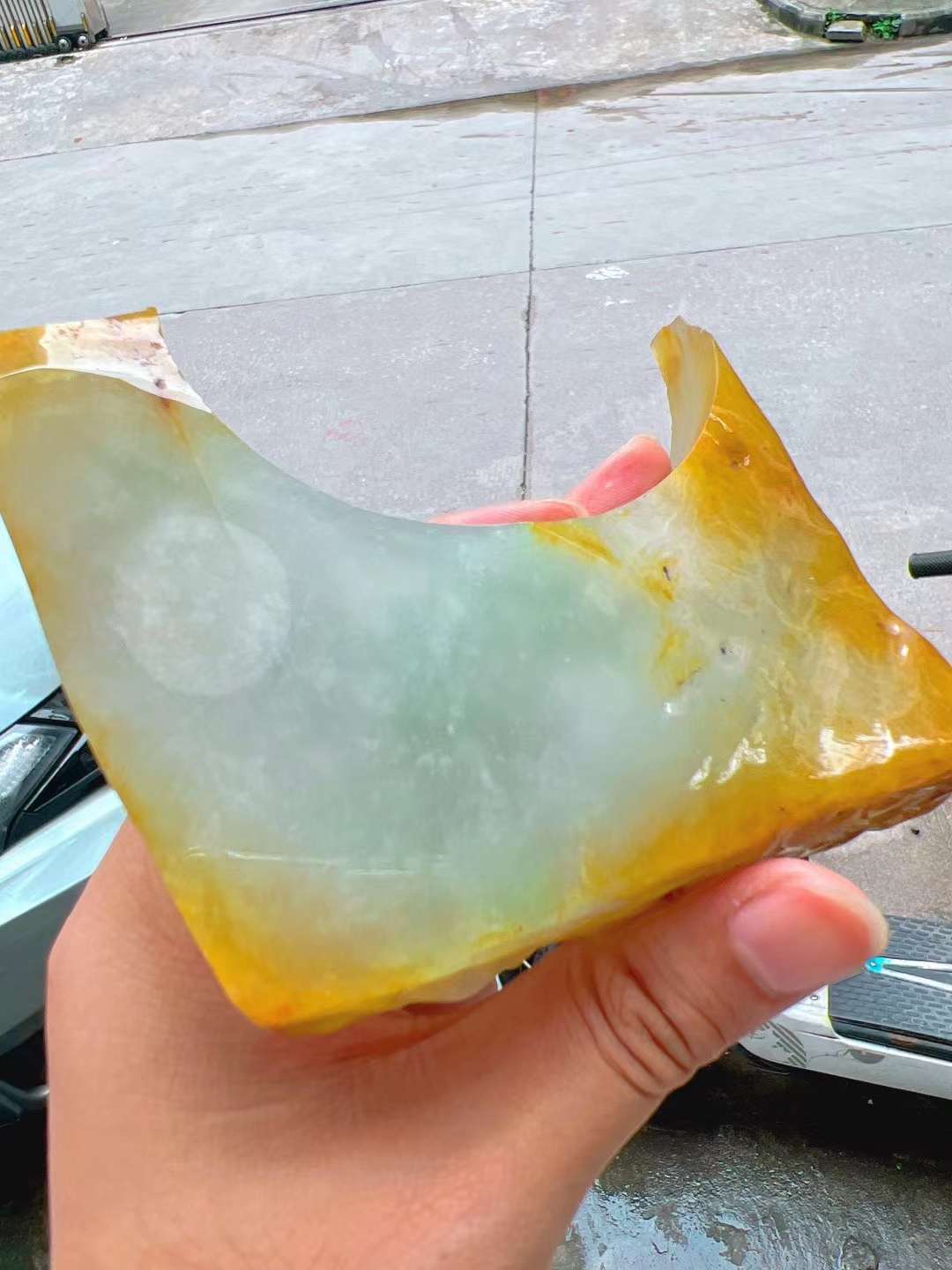 收藏品莫西沙 冰种晴底黄翡